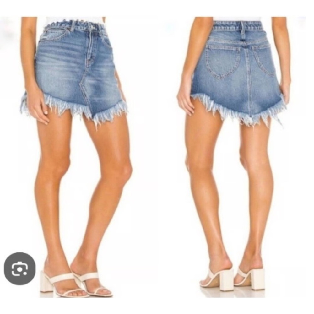 Bailey Fringe Denim Mini Skirt